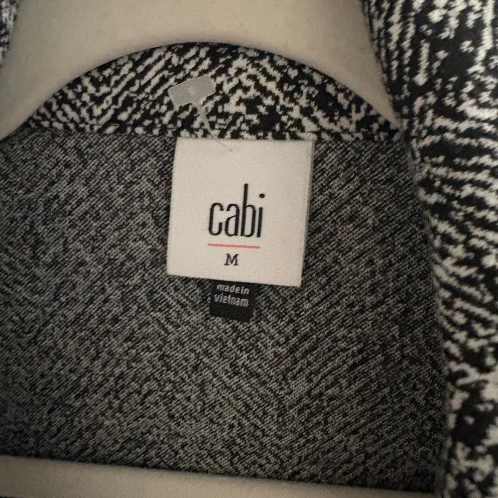 CAbi Black & White Double-Breasted Herringbone Blazer - Picture 2 of 5